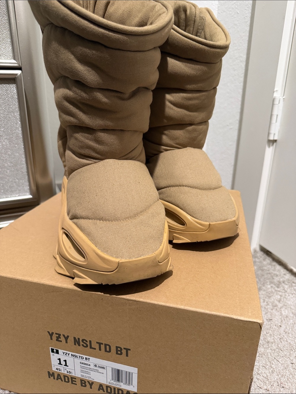 Yeezy Men's Tan Quilted Boot Sneakers